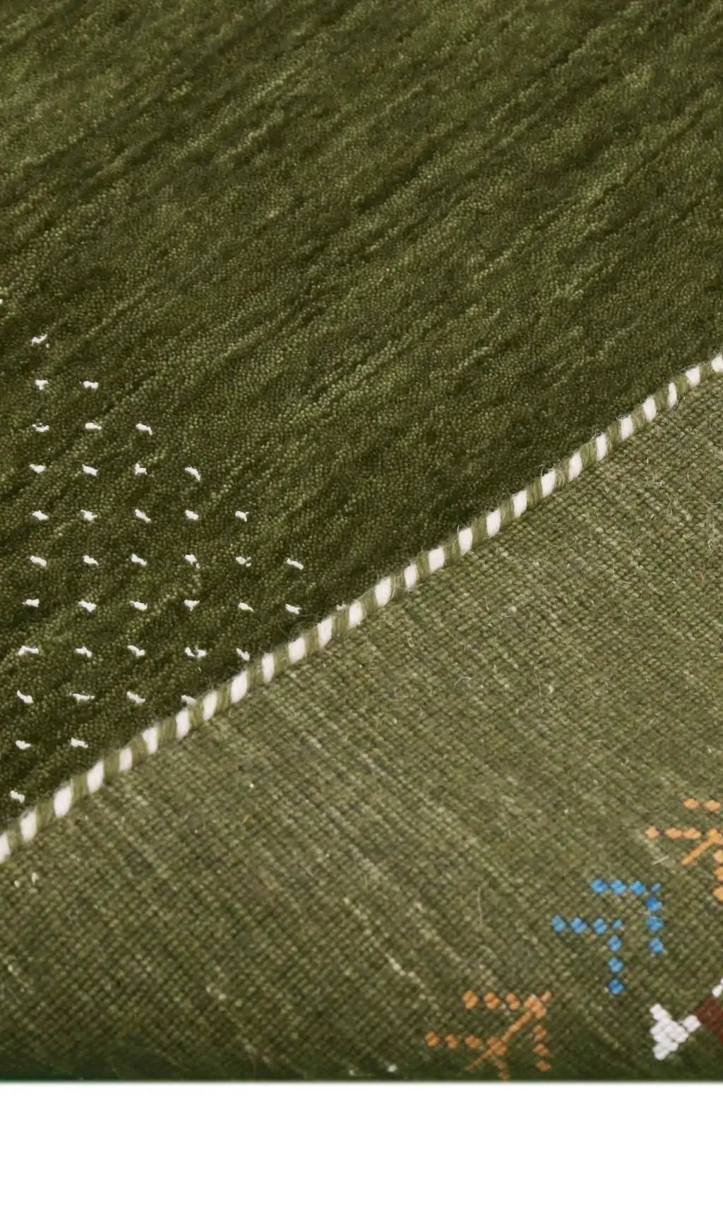 Hand Loomed Wool Area Rug - Solid Center with Decorative Border, photo 10 of 12