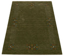 Hand Loomed Wool Area Rug - Solid Center with Decorative Border by The Rug Decor