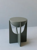 Solid Wood Design Flat Bowl Side Table - (D)14.5" (H)19.2"