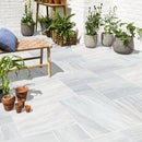 Solto White Marble Leathered Pavers