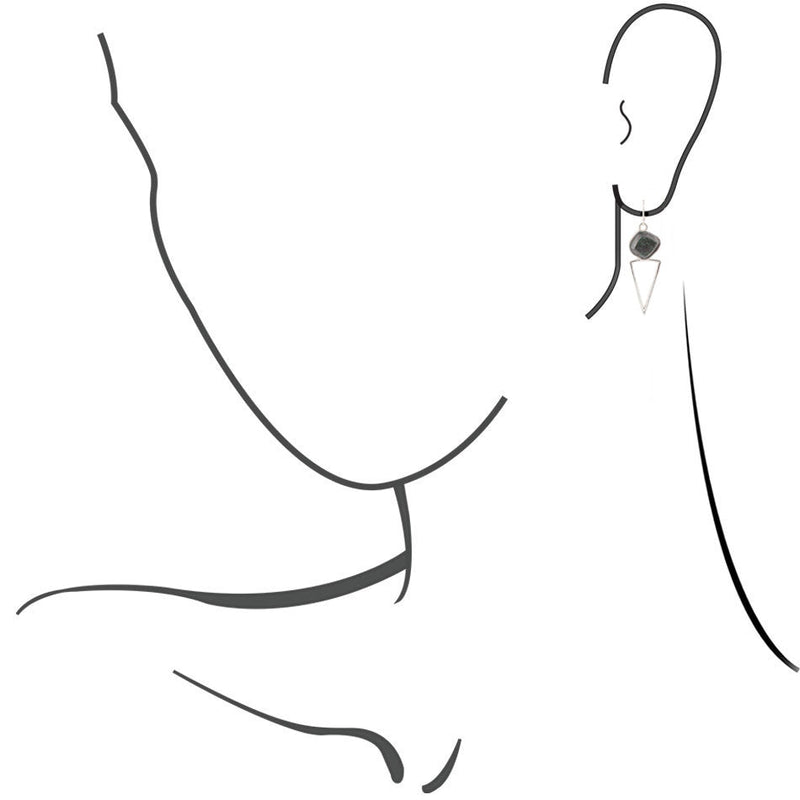 Sonoran Sunset and Sterling Silver Triangle Earrings