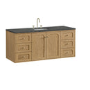 James Martin Laurent 60" Dual Mount Single Bathroom Vanity, Light Natural Oak