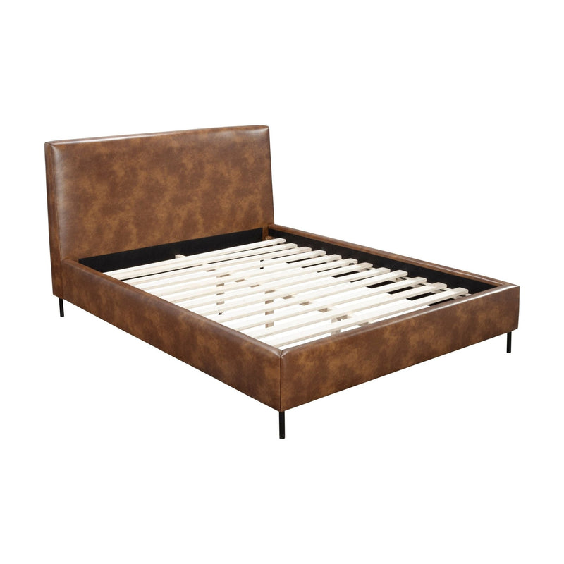 Sophia Faux Leather Platform Bed, Brown