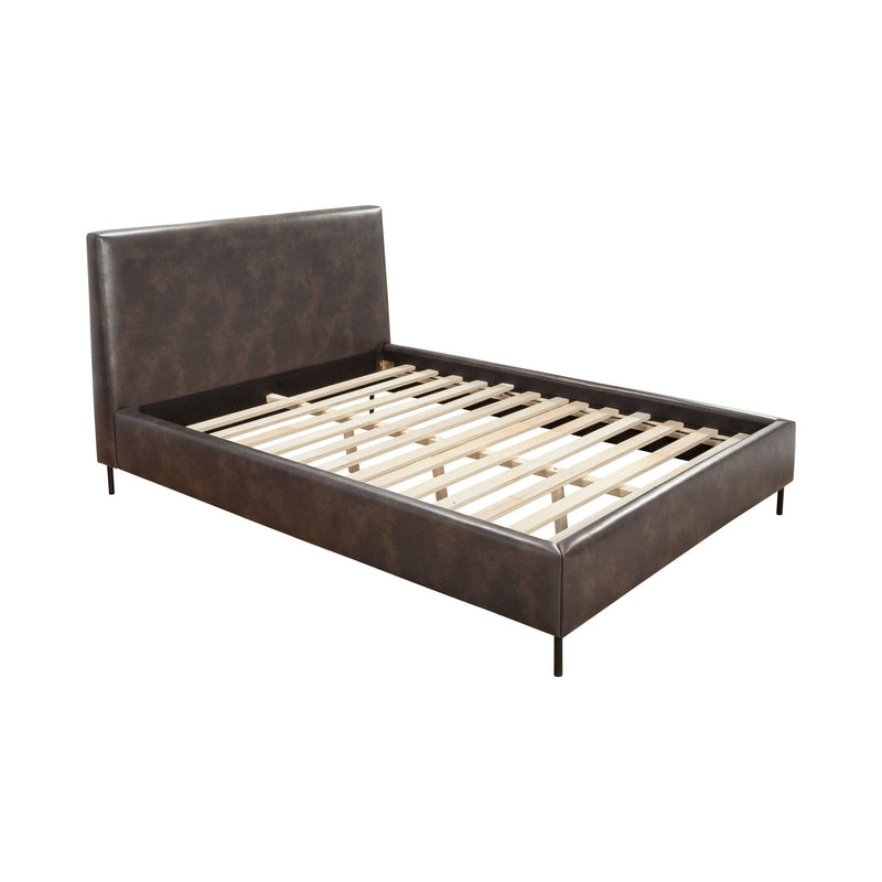 Sophia Faux Leather Platform Bed, Gray