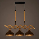 GobekUsa Sophie's Rustic 3-Light Island Pendant with Beige Hemp Rope Shade for Restaurant Suspension Light