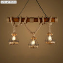 GobekUsa Sophie's Rustic 3-Light Island Pendant with Beige Hemp Rope Shade for Restaurant Suspension Light