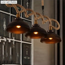 GobekUsa Sophie's Rustic 3-Light Island Pendant with Beige Hemp Rope Shade for Restaurant Suspension Light