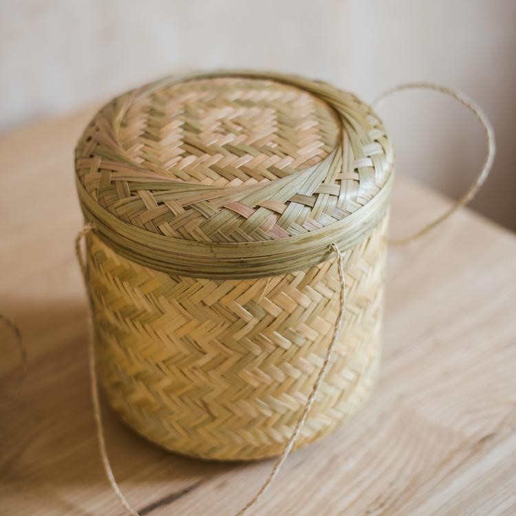 Southeast Asia Round Bamboo Tea Box Jar