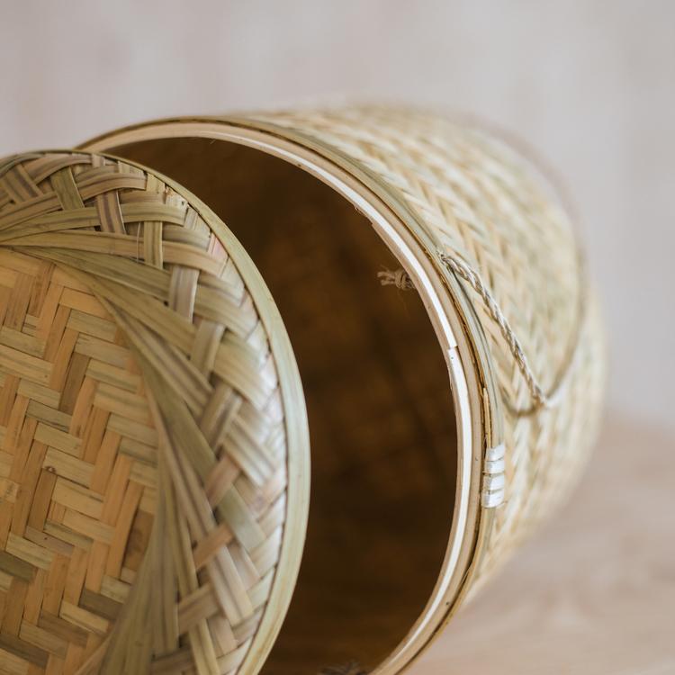 Southeast Asia Round Bamboo Tea Box Jar