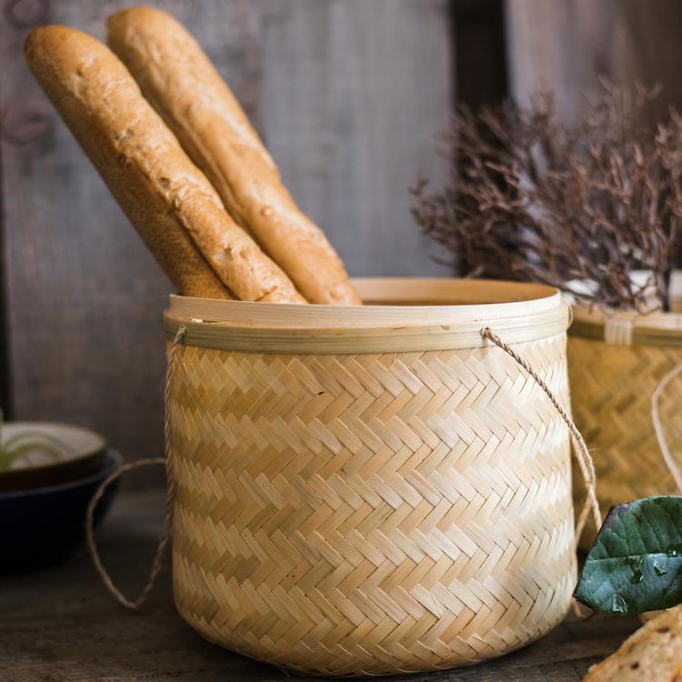 Southeast Asia Round Bamboo Tea Box Jar