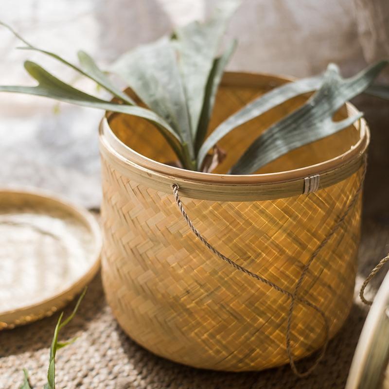 Southeast Asia Round Bamboo Tea Box Jar