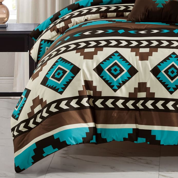 Southwest Navajo Turquoise Aztec Comforter