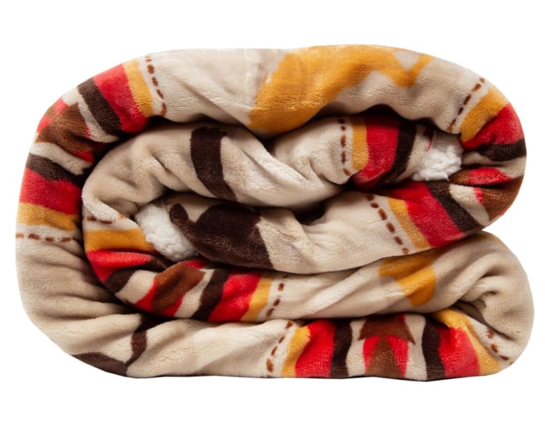 Southwest Running Horse Sherpa Throw Blanket