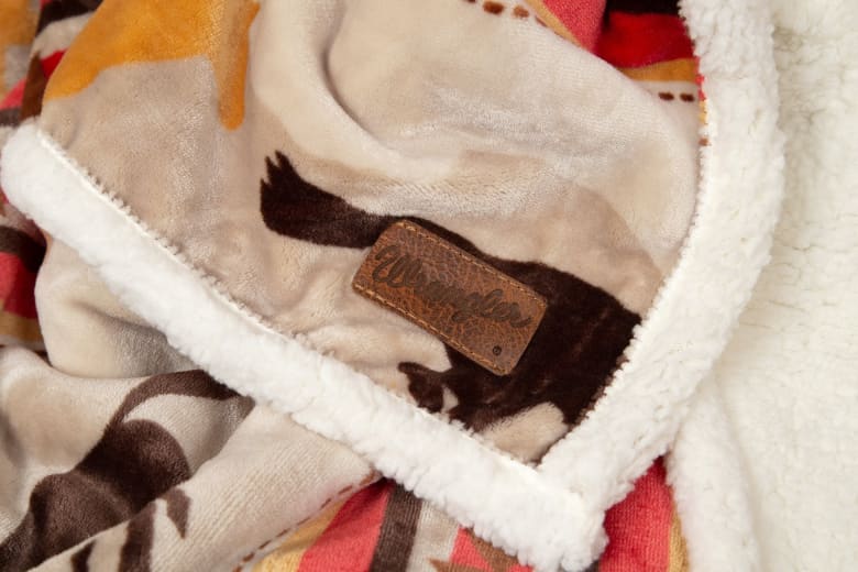 Southwest Running Horse Sherpa Throw Blanket