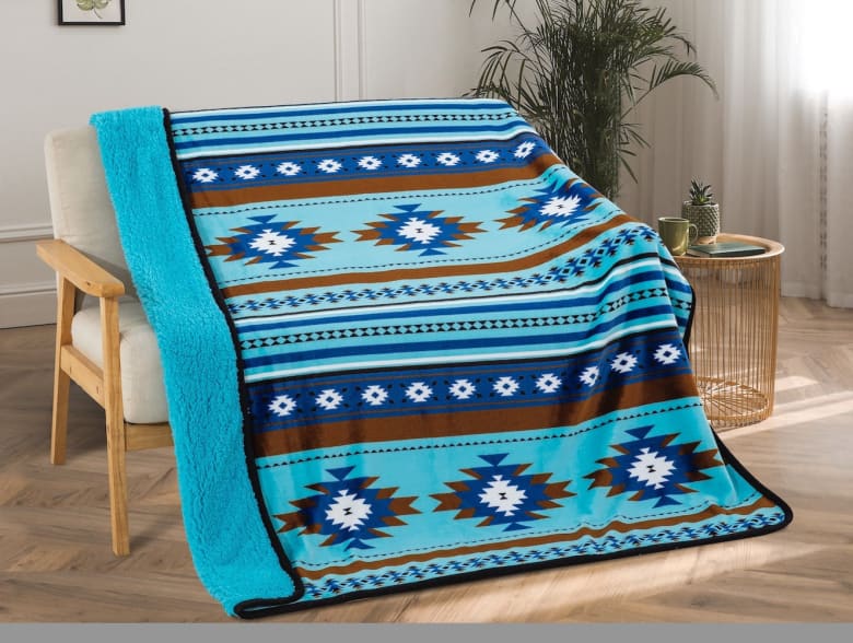 Southwest Sherpa Throw Blanket