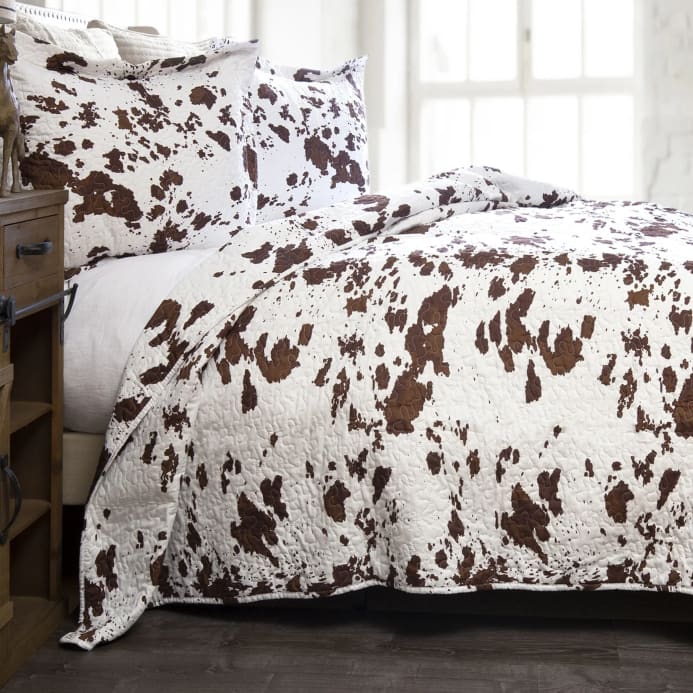 Southwestern Soft Wrangler Cowhide Quilt Set