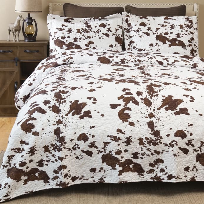 Southwestern Soft Wrangler Cowhide Quilt Set