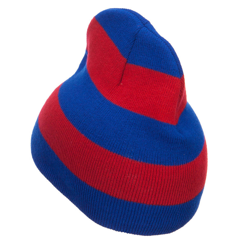 Striped Knit Short Beanie