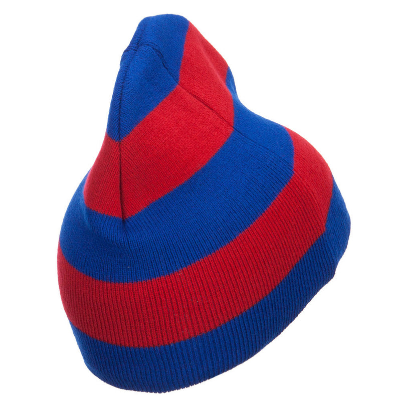 Striped Knit Short Beanie