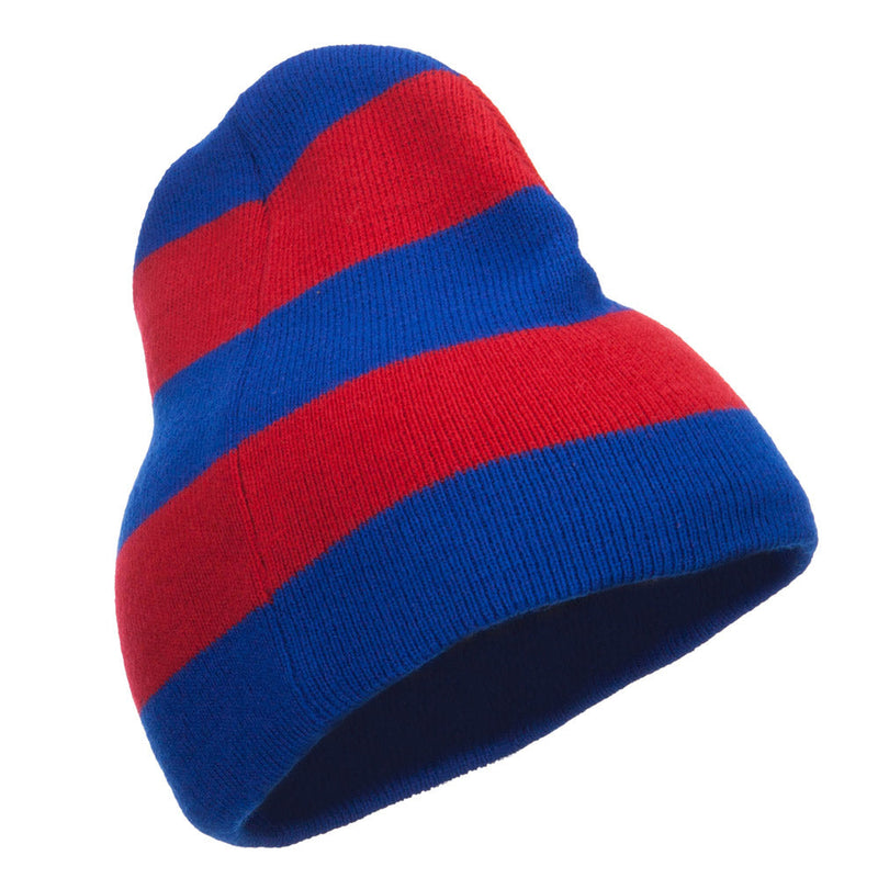 Striped Knit Short Beanie