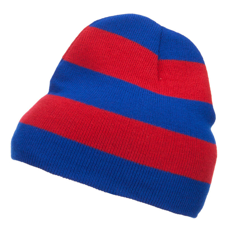 Striped Knit Short Beanie
