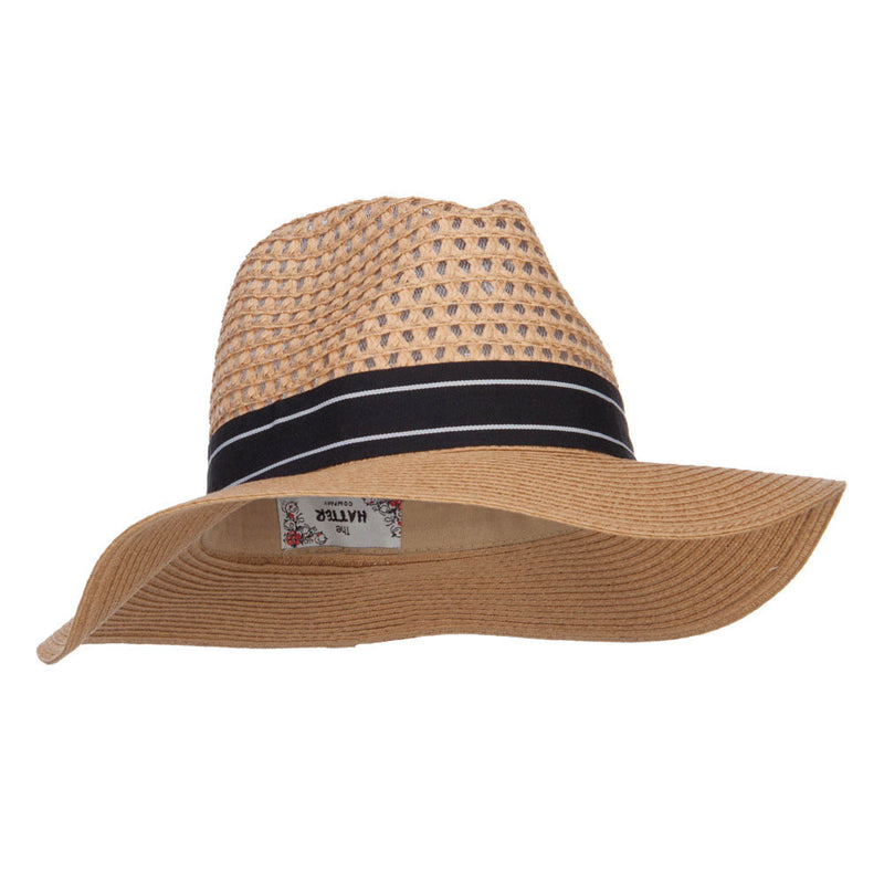 Striped Band Paper Panama Hat