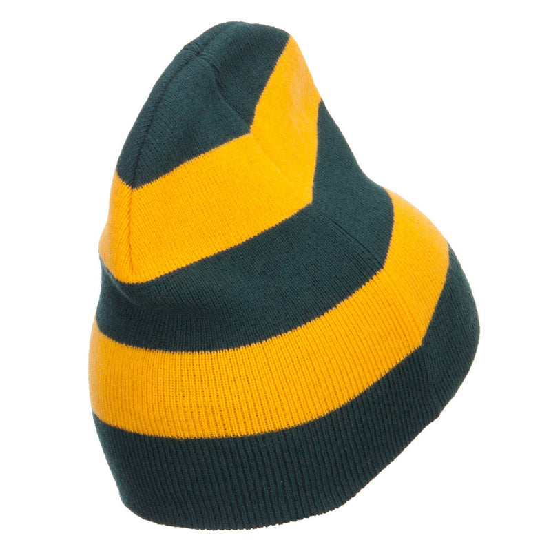 Striped Knit Short Beanie