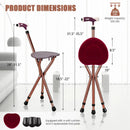Lightweight Adjustable Folding Cane Seat with Light by LJGDeals
