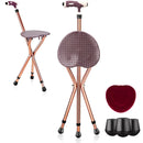 Lightweight Adjustable Folding Cane Seat with Light by LJGDeals