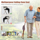 Lightweight Adjustable Folding Cane Seat with Light by LJGDeals