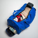 Royal Blue Leather Duffle Bag by Sole Premise
