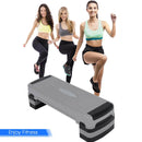 35 Inch Aerobic Cardio Adjustable Exercise Stepper with Risers