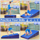 Folding Incline Mat Slope Cheese Gymnastics Gym Exercise Yellow by DirectDeals