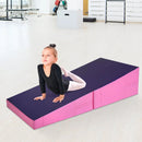 Folding Incline Mat Slope Cheese Gymnastics Gym Exercise Yellow by DirectDeals