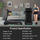 3HP Electric Folding Treadmill with Bluetooth Speaker by LJGDeals