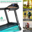3.75HP Electric Folding Treadmill with Auto Incline 12 Program APP Control by LJGDeals