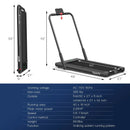 2-in-1 Folding Treadmill with Remote Control and LED Display-Black by LJGDeals