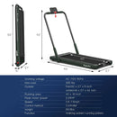 2-in-1 Folding Treadmill with Remote Control and LED Display-Green by LJGDeals
