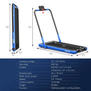 2-in-1 Folding Treadmill with Remote Control and LED Display-Blue by LJGDeals