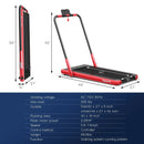 2-in-1 Folding Treadmill with Remote Control and LED Display-Red by LJGDeals