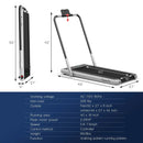 2-in-1 Folding Treadmill with Remote Control and LED Display-Silver by LJGDeals