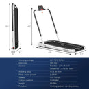 2-in-1 Folding Treadmill with Remote Control and LED Display-White by LJGDeals