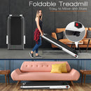 2-in-1 Folding Treadmill with Remote Control and LED Display-White by LJGDeals