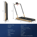 2-in-1 Folding Treadmill with Remote Control and LED Display-Golden by LJGDeals