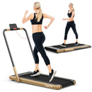 2-in-1 Folding Treadmill with Remote Control and LED Display-Golden by LJGDeals