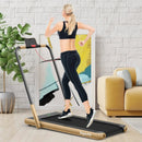 2-in-1 Folding Treadmill with Remote Control and LED Display-Golden by LJGDeals
