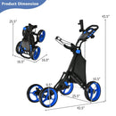 Golf Push Pull Cart with Foot Brake by LJGDeals