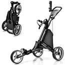 Folding 3 Wheels Golf Push Cart with Bag Scoreboard Adjustable Handle by LJGDeals