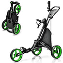 Folding 3 Wheels Golf Push Cart with Bag Scoreboard Adjustable Handle by LJGDeals