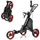 Folding 3 Wheels Golf Push Cart with Bag Scoreboard Adjustable Handle by LJGDeals